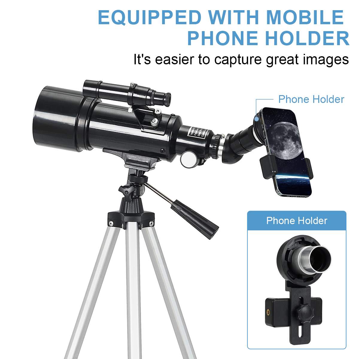 70 mm Portable Aperture Refractor Astronomical Tele..